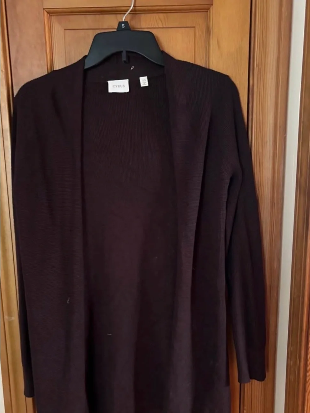 Cyrus Open-Front Cardigan in Dark Brown